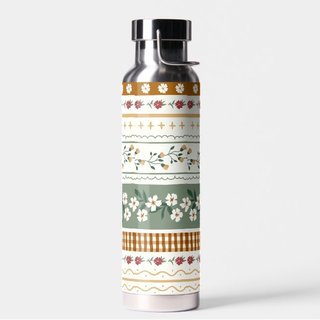 Bouteille D'eau Personalized Floral Pattern Water Bottle with Name (Gauche)