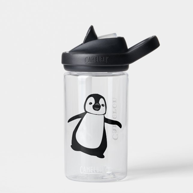 Bouteille D'eau Personalized Name Cute Peeking Penguin (Gauche)