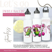 Personalized "Pickle Ballin'" Water Bottle