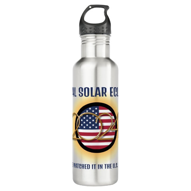 Bouteille D'eau Personnalisé 2024 TOTAL SOLAR ECLIPSE USA (Devant)
