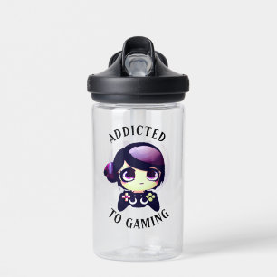Bouteille D'eau Personnalisé accroc au jeu Kawaii