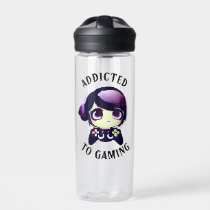 Bouteille D'eau Personnalisé accroc au jeu Kawaii