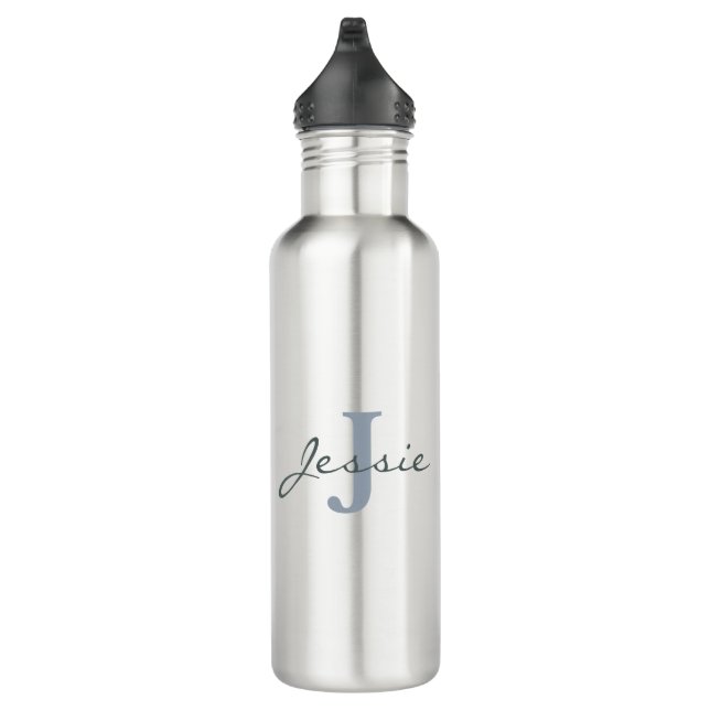 Bouteille D'eau Personnalisé Ajouter Nom Monogramme Lotus Peinture (Droite)