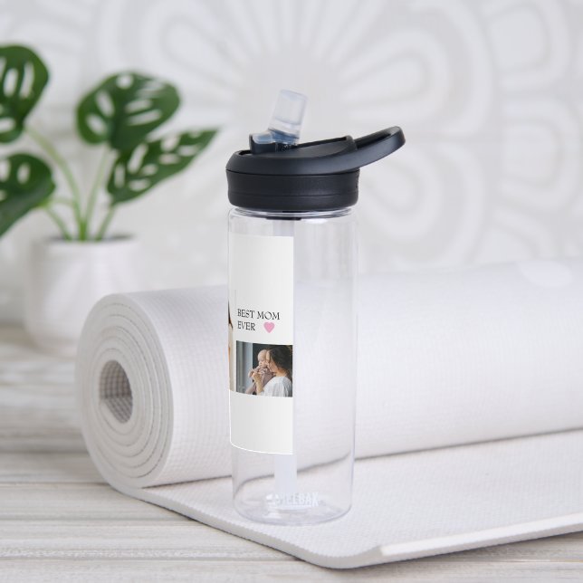 Bouteille D'eau Personnalisé avec Photo & "Best Mom Ever - (Yoga)