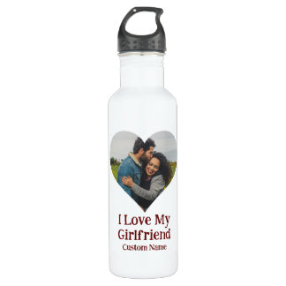 Bouteille D'eau Personnalisé J'Aime Ma Fille Photo Coeur