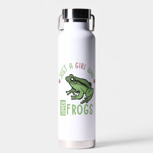 Bouteille D'eau Personnalisé Juste une fille qui aime les grenouil