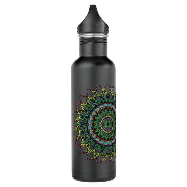 Bouteille D'eau Personnalisé Neon Mandala (Gauche)