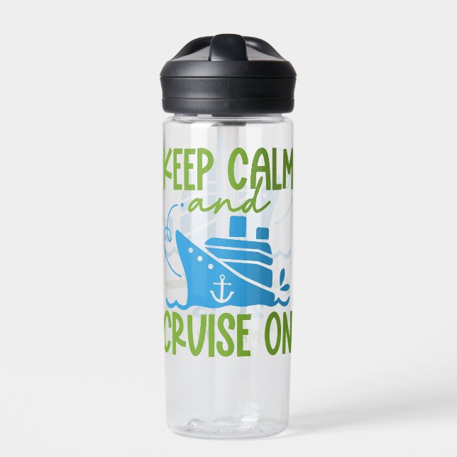 Bouteille D'eau Personnalisé Nom, Destination & Année Croisière Co (Extérieur)