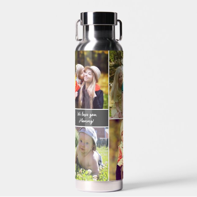 Bouteille D'eau Personnalisé nous vous aimons maman Collage photo (Avant)