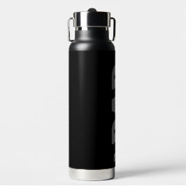 Bouteille D'eau Personnalisé Papa Bold Black Grey White Typographi