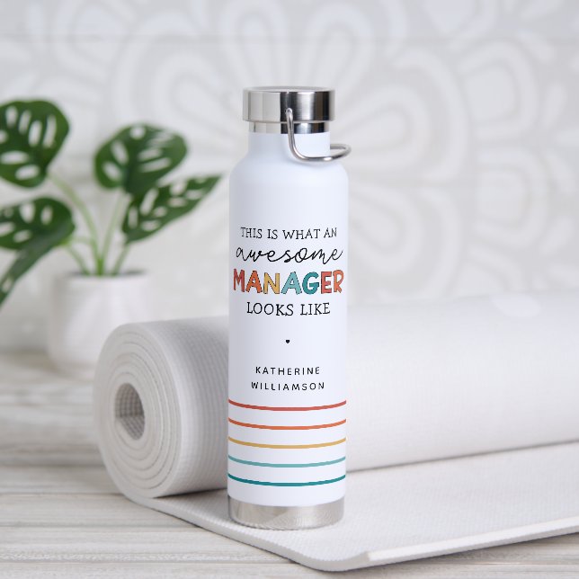 Bouteille D'eau Personnalisé Retro Awesome Manager Drôle (Yoga)