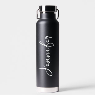 Bouteille D'eau Personnalisé Votre Nom Mariage Cadeau Noir