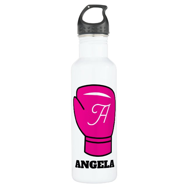 Bouteille d'eau personnalisée avec gant de boxe ro (Devant)