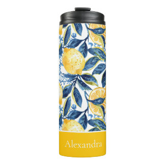Bouteille d'eau personnalisée avec motif citron et