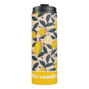 Bouteille d'eau personnalisée avec motif citron et