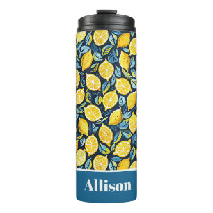 Bouteille d'eau personnalisée avec motif citron et