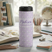 Bouteille d'eau personnalisée avec nom, Fleur sauv