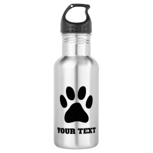Bouteille d'eau personnalisée avec pattes de chien