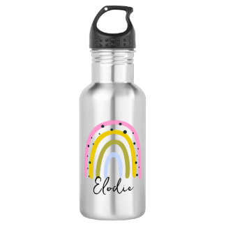 Bouteille d'eau personnalisée avec prénom arc-en-c