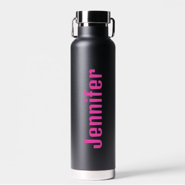 Bouteille d'eau personnalisée avec rose Nom person (Avant)