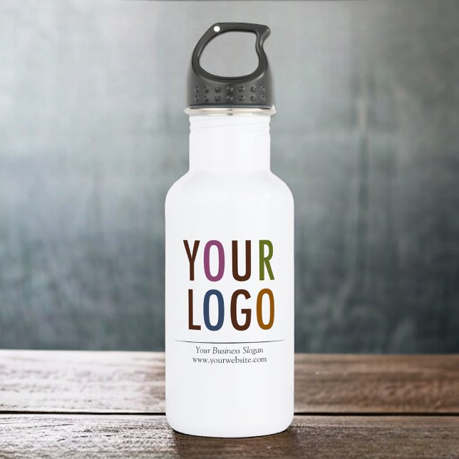 Bouteille d'eau personnalisée de 18 oz avec logo d (MISOOK White Water Bottle with Logo)