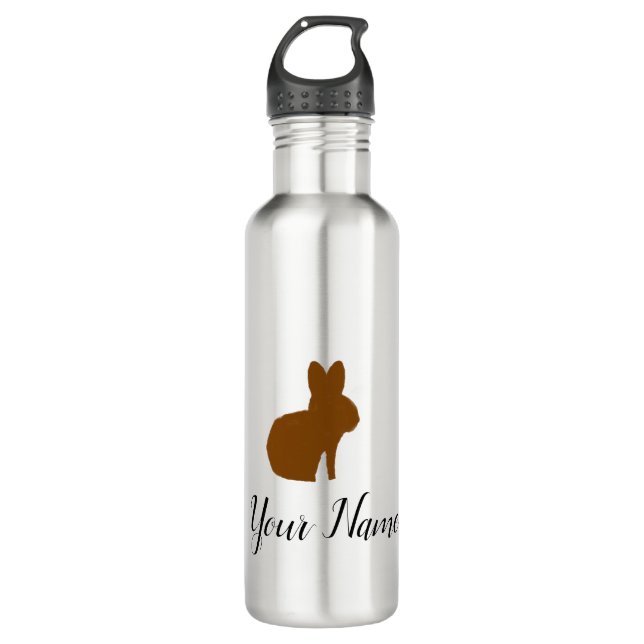 Bouteille d'eau personnalisée de lapin (Devant)