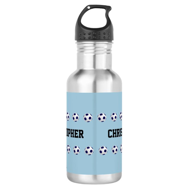 Bouteille d'eau, personnalisée, le football, (Devant)