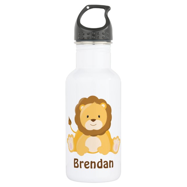 Bouteille d'eau personnalisée par lion d'enfants (Devant)