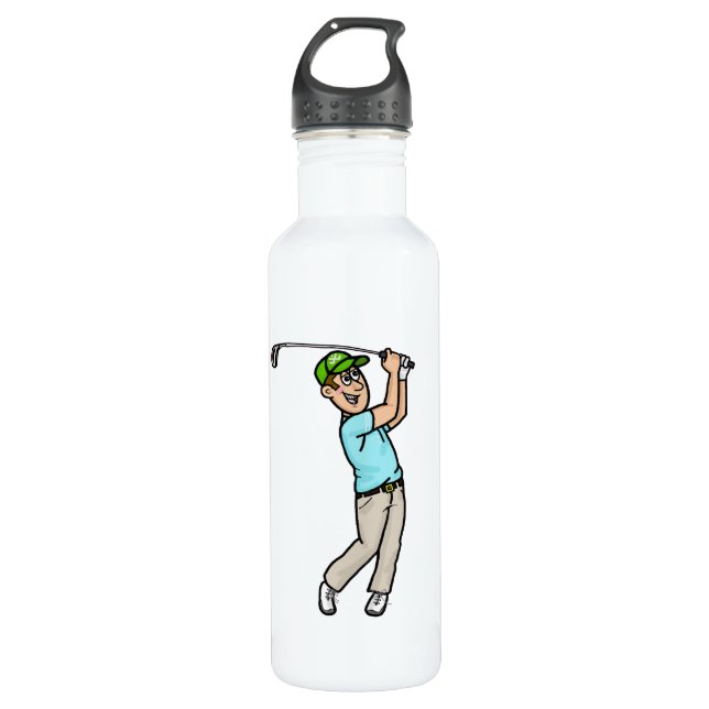 Bouteille d'eau personnalisée pour le Golfeur de c (Devant)