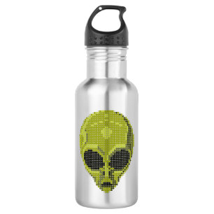 Bouteille d'eau personnalisée Tête d'alien vert
