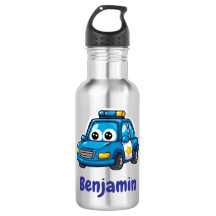 Bouteille d'eau personnalisée voiture de police he
