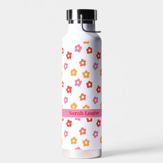 Bouteille D'eau PersonnaliséMotif minuscule rose jaune rouge flora