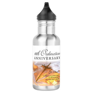 Bouteille D'eau Personnaliser, 10e anniversaire d'ordination, Croi