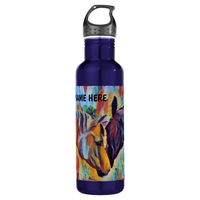 Bouteille D'eau Personnaliser - Cheval Love Art - (Devant)
