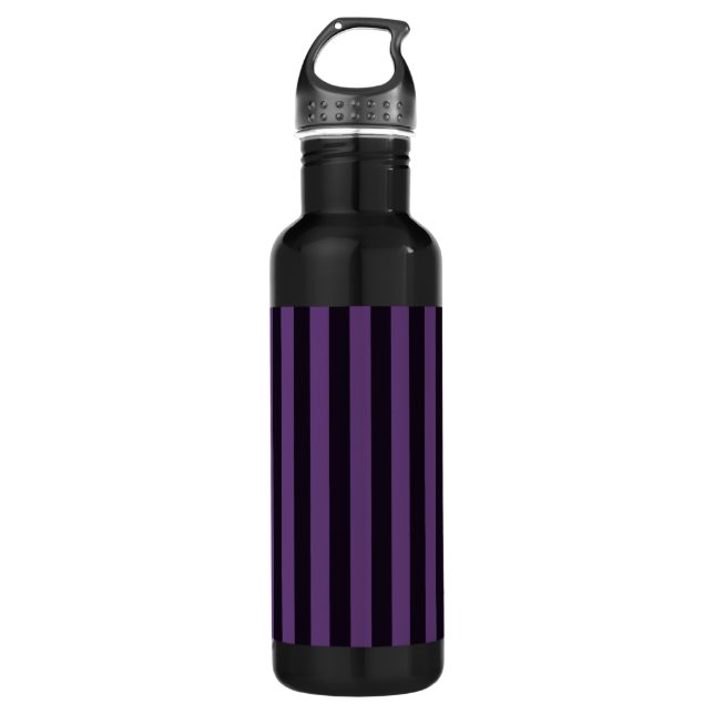 Bouteille D'eau Personnaliser des rayures verticales violettes ! (Devant)