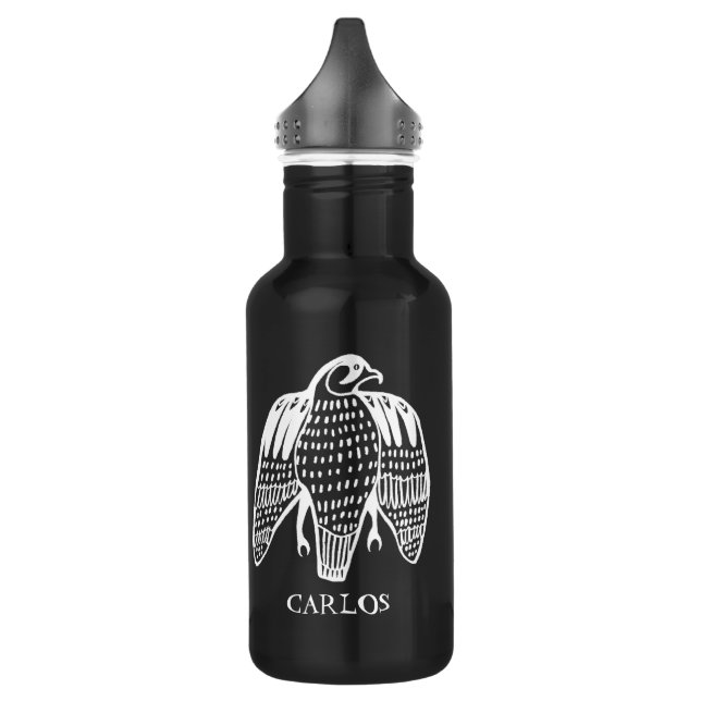Bouteille D'eau PERSONNALISER IT Peregrine Faucon dessin BLANC (Gauche)