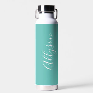 Bouteille D'eau Personnaliser le nom vertical White Script, Lt. Tu
