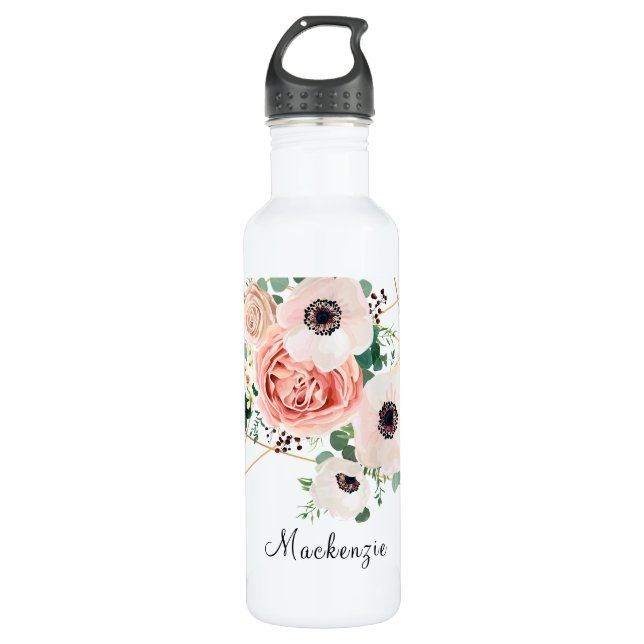 Bouteille D'eau Personnaliser les Fleurs Fleurs Fleurs Fleurs Fleu (Devant)