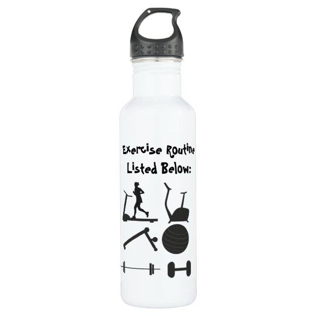 Bouteille D'eau Personnaliser l'exercice de routine tapis de cours (Devant)