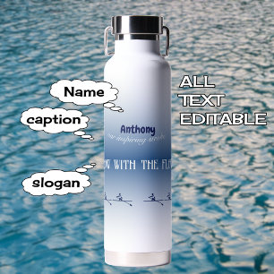 Bouteille D'eau Personnel des rameurs de nom et de texte personnal