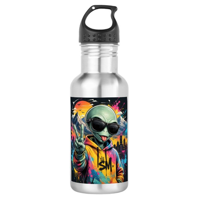 Bouteille D'eau Petit Copain Alien de l'Espace (Devant)