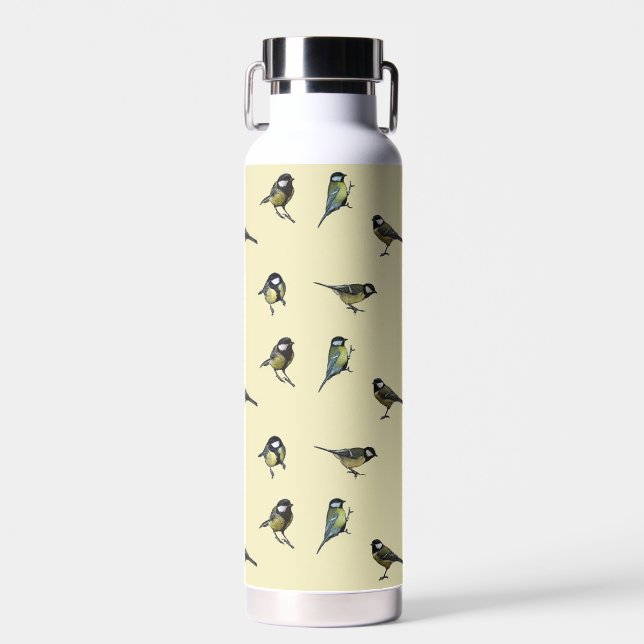 Bouteille D'eau Petit Motif d'oiseaux de jardin (Avant)