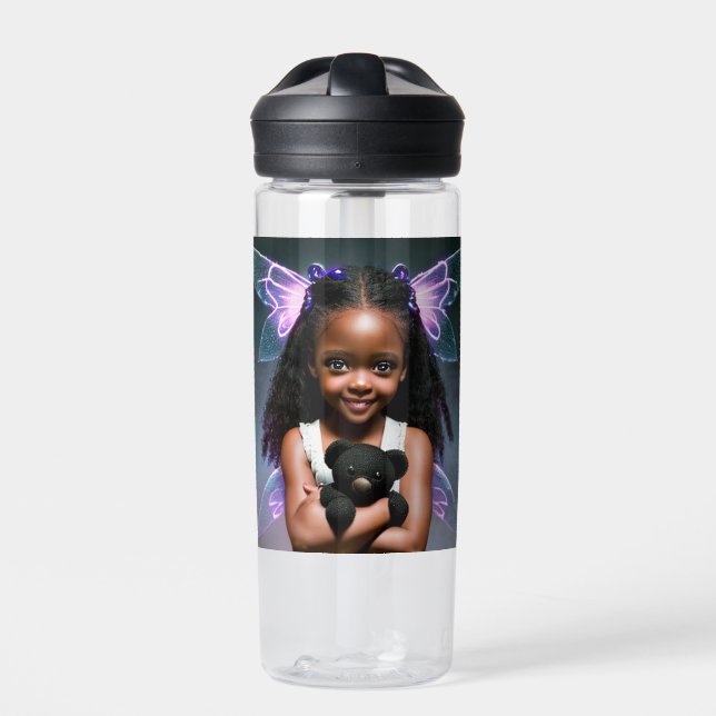 Bouteille D'eau Petite fille fée mignonne avec ours en peluche (Extérieur)