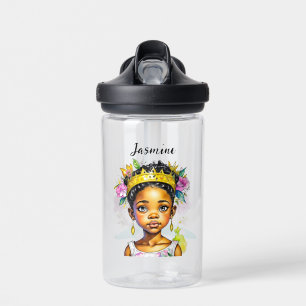 Bouteille D'eau Petite fille personnalisée Princesse de couleur