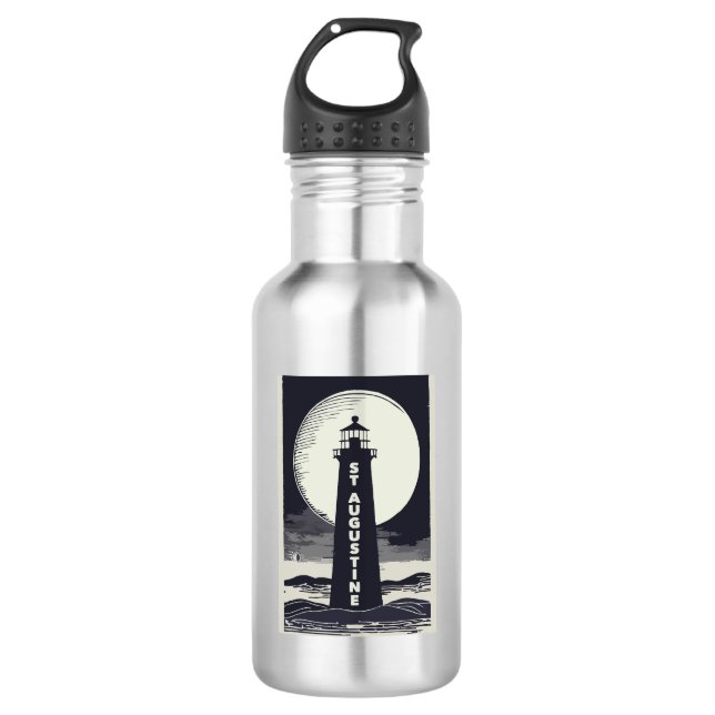 Bouteille D'eau Phare de St. Augustine Floride Lune (Devant)