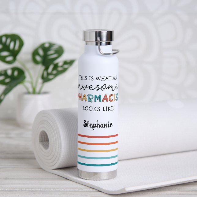Bouteille D'eau Pharmacien personnalisé Funny Awesome Pharmacist (Yoga)