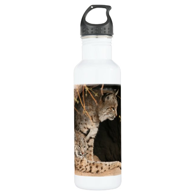 Bouteille D'eau Photo de chat sauvage (Devant)