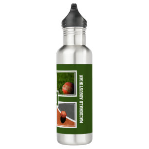 Bouteille D'eau Photo personnalisée Monogramme SPORTS AMATEUR Vert