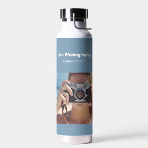 Bouteille D'eau Photographe bleu sur mesure