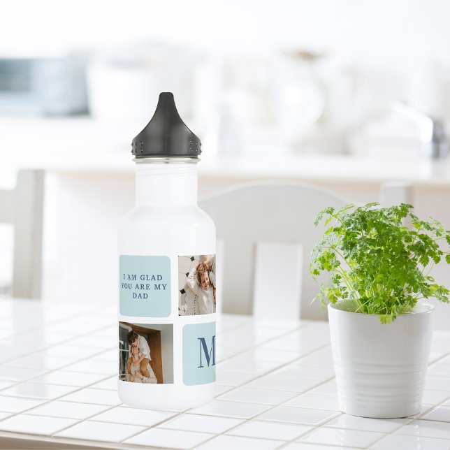 Bouteille D'eau Photos de Collage moderne Bleu Meilleurs Pères Cad (Créateur téléchargé)